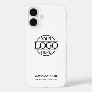 Minimalist White Promotional Company Business Logo iPhone 16 Case