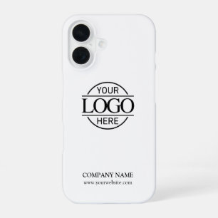 Minimalist White Promotional Company Business Logo iPhone 16 Case