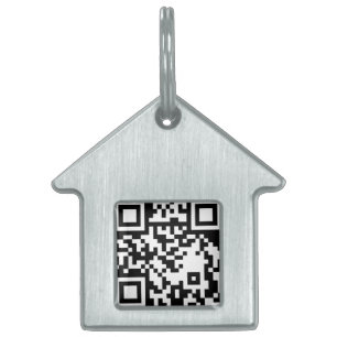 Minimalist White QR Code Simple Scannable ID Pet ID Tag