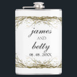 Minimalist white rustic wedding gift  hip flask<br><div class="desc">Minimalist white rustic wedding gift. you can personalise it</div>