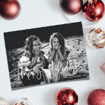 Minimalist White Script Typography Overlay Photo  Holiday Card<br><div class="desc">Minimalist White Script Typography Overlay Photo Holiday Card</div>