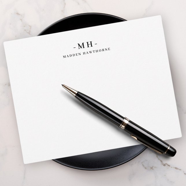 Minimalist White Simple Elegant Monogram Initial Card (Creator Uploaded)