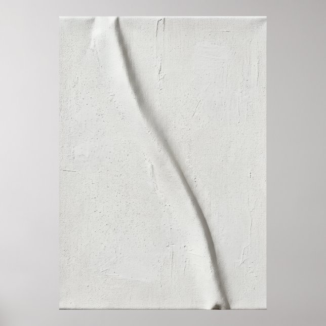 Minimalist White Textured Artwork Poster (Front)
