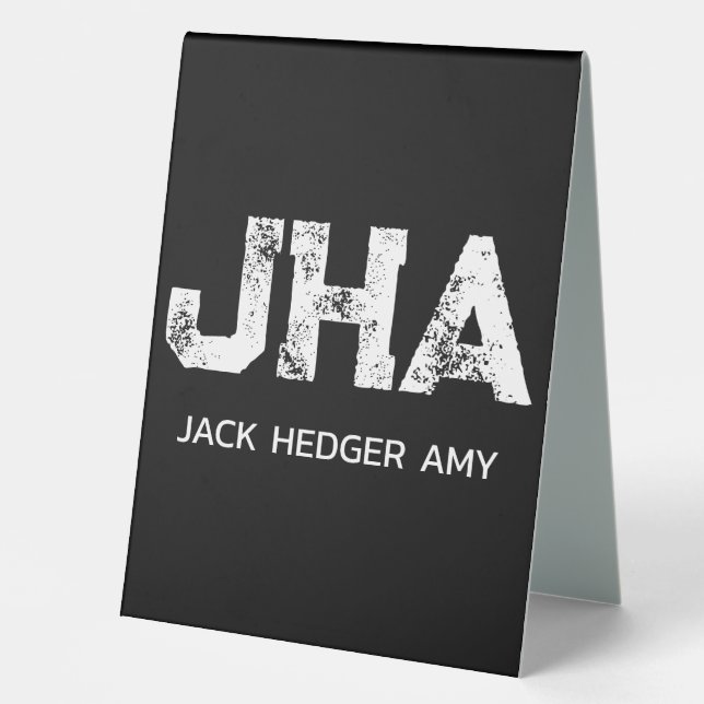 MINIMALIST WHITE THREE LETTER MONOGRAM NAME BLACK (Front)