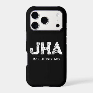 MINIMALIST WHITE THREE LETTER MONOGRAM NAME BLACK