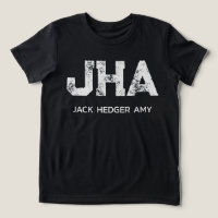 MINIMALIST WHITE THREE LETTER MONOGRAM NAME BLACK
