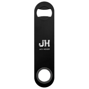 MINIMALIST WHITE TWO LETTER MONOGRAM NAME BLACK