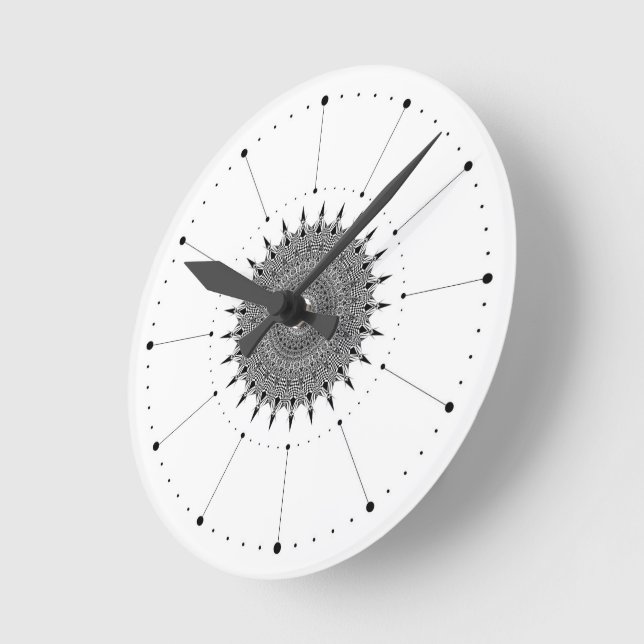 Minimalist White Wall Clock Without Numbers (Angle)