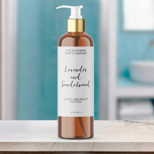 Minimalist white waterproof cosmetics bottle label