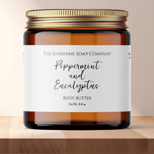 Minimalist White Waterproof  Cosmetics Jar Label