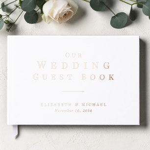 Minimalist White Wedding Guest Book