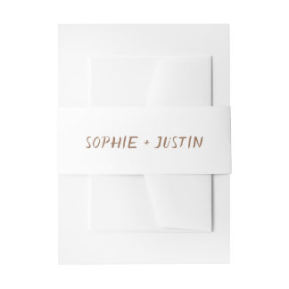 Minimalist White Wedding Invitation Belly Band