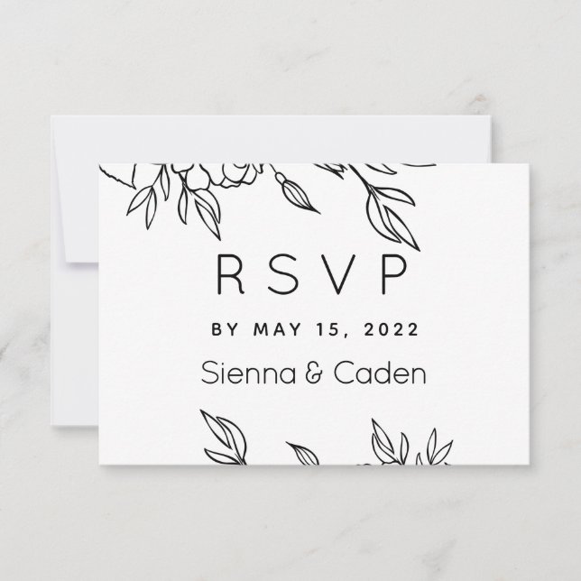 Minimalist White Wedding Mail-In RSVP Card (Front)
