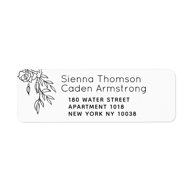 Minimalist White Wedding Return Address Label (Front)
