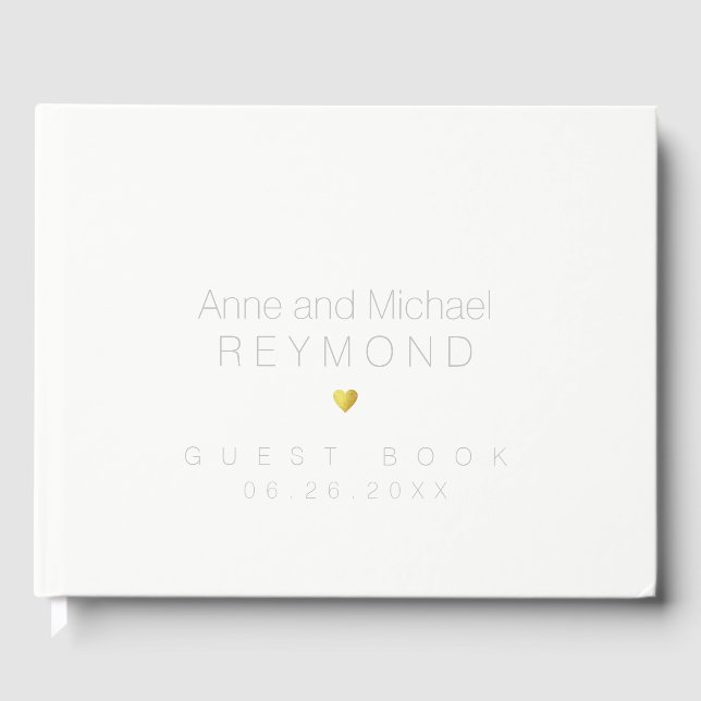 Minimalist White Weddings  Guest Book (Front)