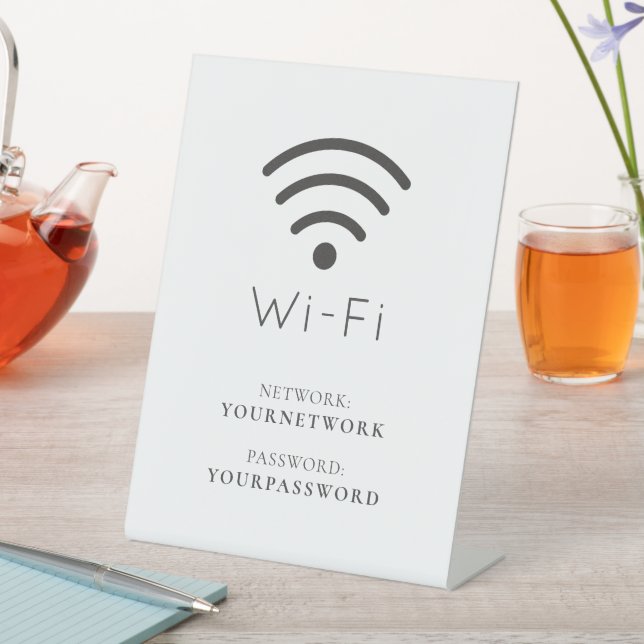 Minimalist White Wi-Fi Pedestal Sign (In SItu)