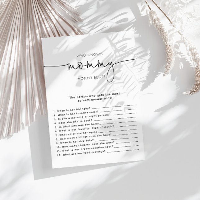 Minimalist Who Knows Mummy Best Shower Game (Creator Uploaded)