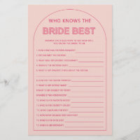 Minimalist who knows the bride best bridal shower