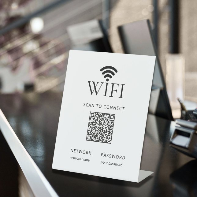Minimalist WiFi Password Sign QR Code Black White (Minimalist WiFi Password Sign QR Code Black White)