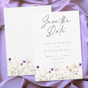 Minimalist Wildflower Botanical Wedding Save The Date