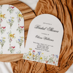 Minimalist Wildflower Bridal Shower Invitation