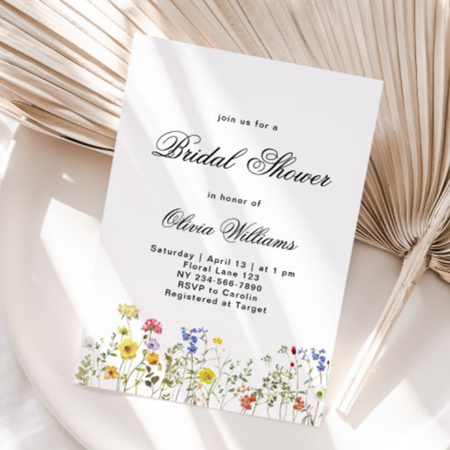 Minimalist Wildflower Bridal Shower Invitation (Creator Uploaded)