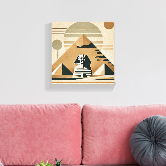 Minimalist Wildflower Egyptian Landmark  Canvas Print (Insitu(LivingRoom))