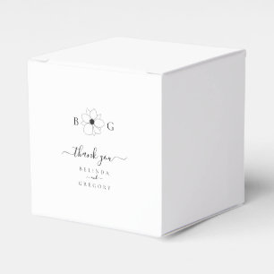 Minimalist Wildflower Hand-Drawn Monogram Wedding Favour Box