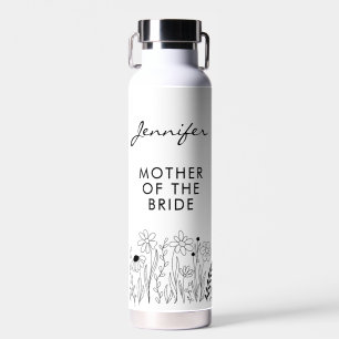 Minimalist Wildflower Mother of the Bride Water Bottle