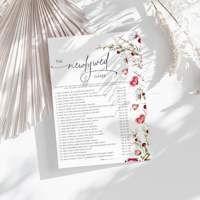 Minimalist Wildflower Newlywed Bridal Shower Game  (Creator Uploaded)