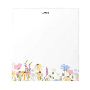 Minimalist Wildflower Personalised Notepad
