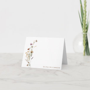 Minimalist Wildflower Personalised Stationery Gift Thank You Card