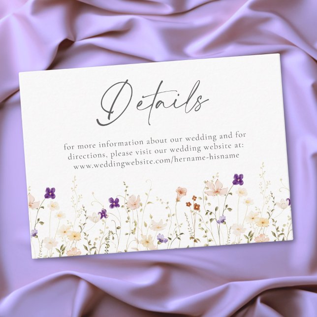 Minimalist Wildflower Romantic Botanical Wedding Enclosure Card (Minimalist Wildflower Romantic Botanical Wedding Enclosure Card)