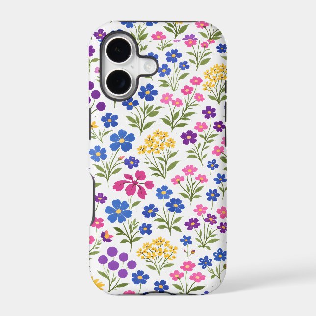 Minimalist Wildflower Seamless Pattern on White  (Back)