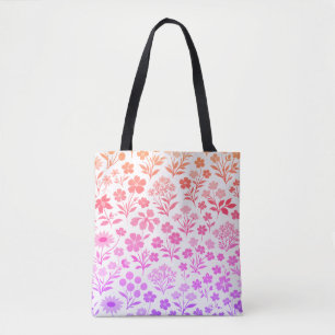 Minimalist Wildflower Seamless Pattern on White  Tote Bag