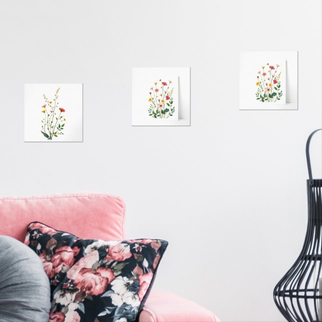 Minimalist Wildflower set of 3Japandi Botanical (Livingroom)