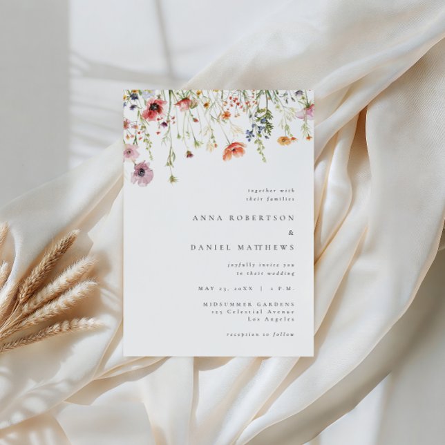 Minimalist Wildflower Wedding Invitation (Creator Uploaded)