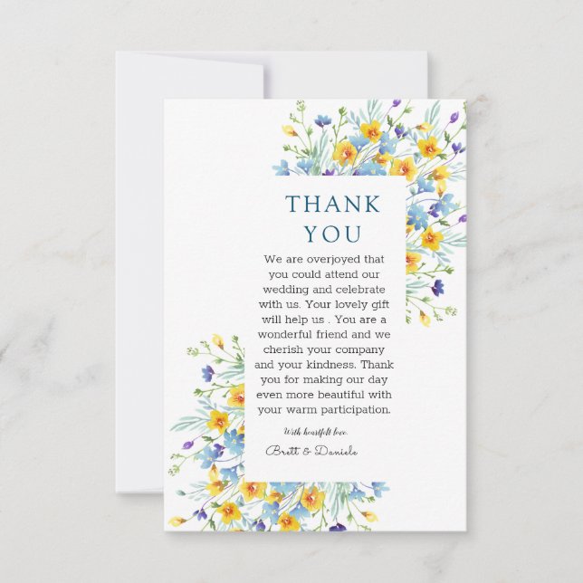 Minimalist Wildflowers Thank You Template  (Front)