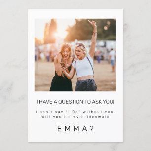 Minimalist Will You Be My Bridesmaid Card