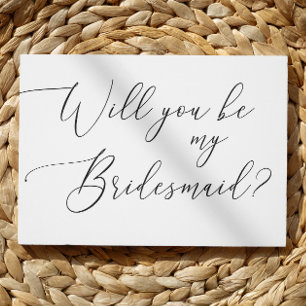 Minimalist Will You Be My Bridesmaid - Script Invitation Postcard