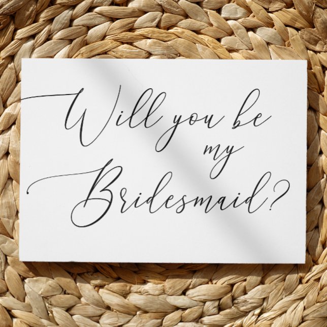 Minimalist Will You Be My Bridesmaid - Script Invitation Postcard (Creator Uploaded)