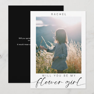 Minimalist Will you be my Flower Girl Photo Chic Invitation