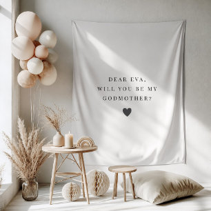 Minimalist Will You Be My Godmother Proposal Tapestry