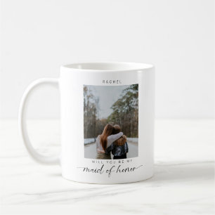 Minimalist Will you be my Maid of Honor Photo Chic Coffee Mug