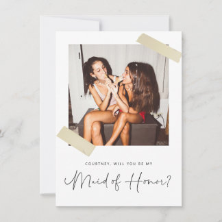 Minimalist will you be my maid of honour card