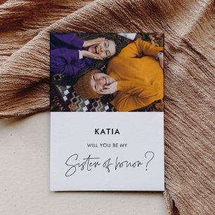 Minimalist Will you be my Sister of honour card