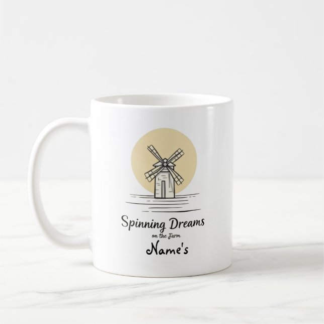 Minimalist Windmill Farmhouse Mug (Left)
