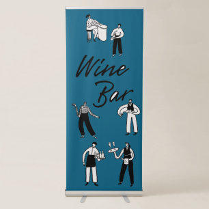 Minimalist Wine Bar Wedding Sign Turquoise Blue
