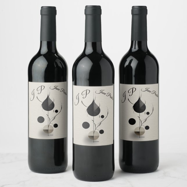 🍷 Minimalist Wine Bottle Label Design 🖤🥂 (Bottles)
