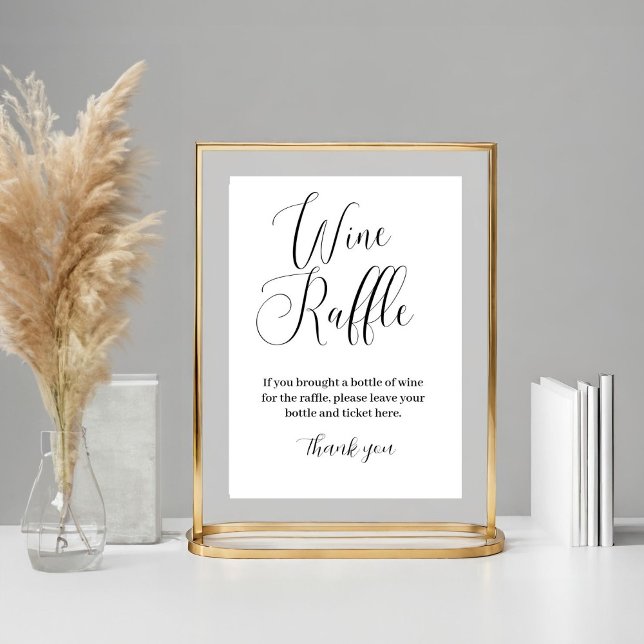 Minimalist Wine Raffle Bridal Shower Game Sign (Creator Uploaded)
